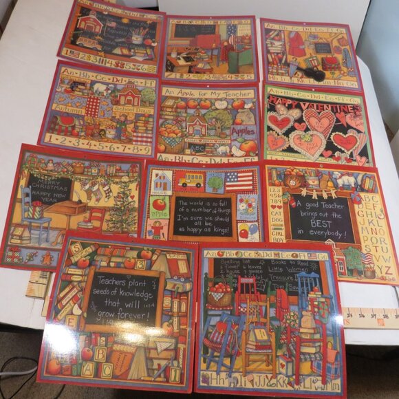 Susan Winget (11) Warm Colors Red School themed Posters (Farmhouse, Country Red) - Picture 1 of 6